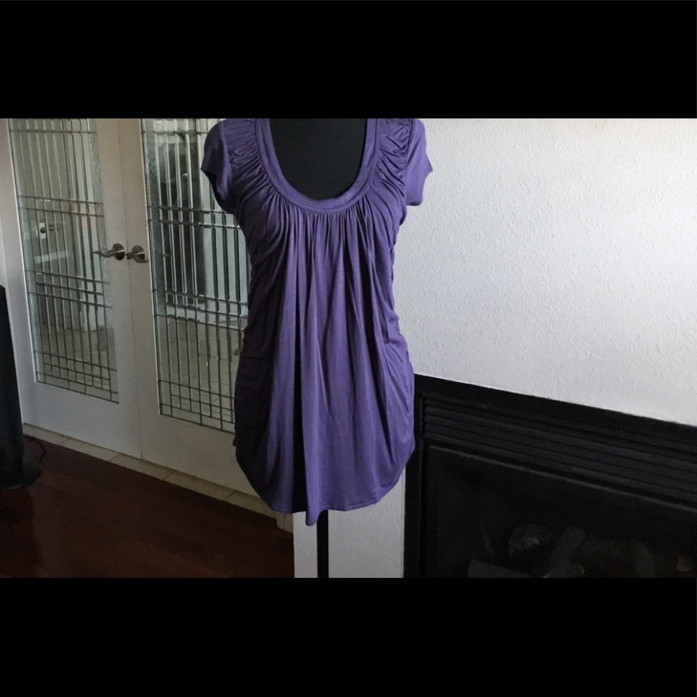 Cynthia Rowley Purple Pleated Top (NWOT)